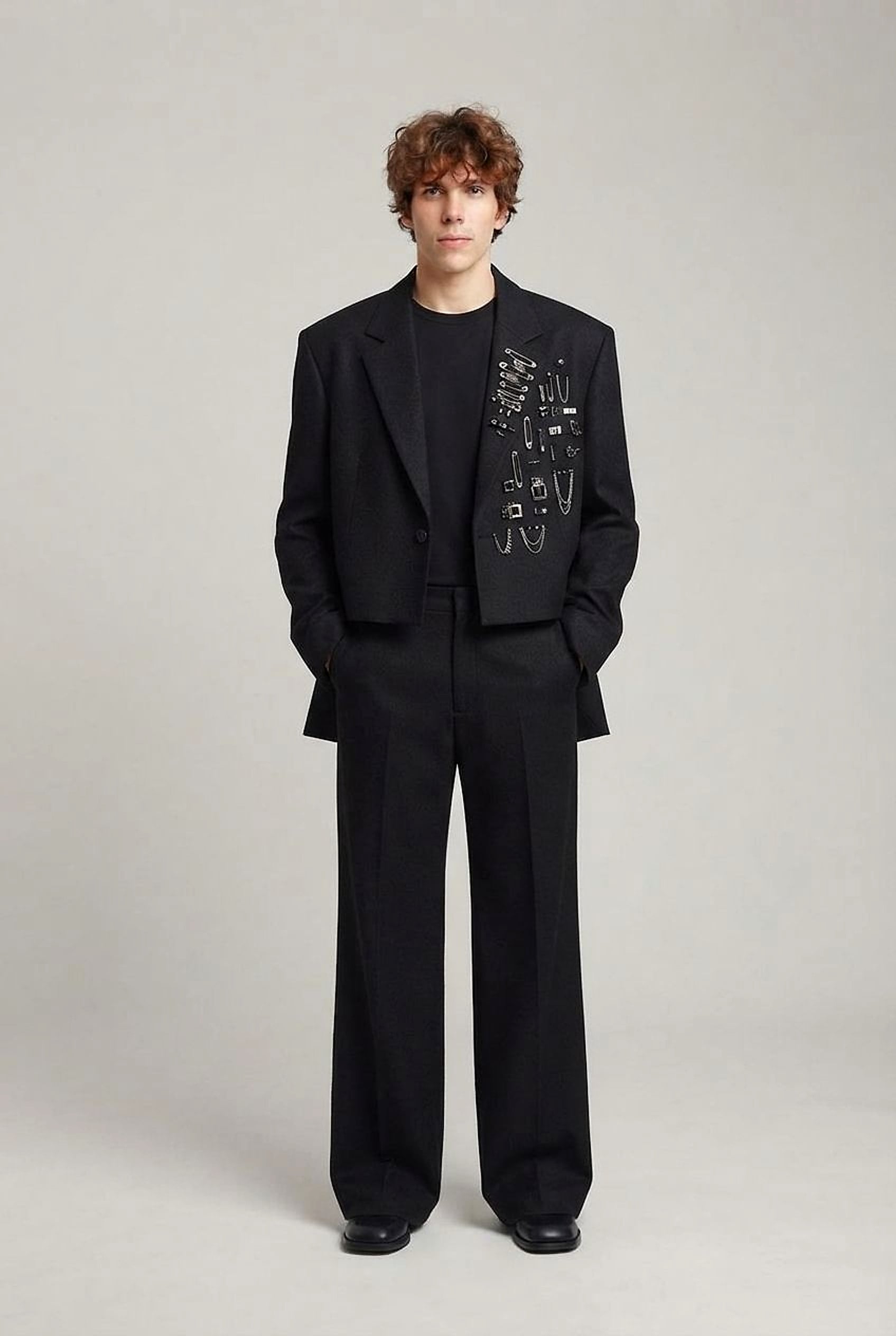 Embellished Blazer in Black — YEG Textile