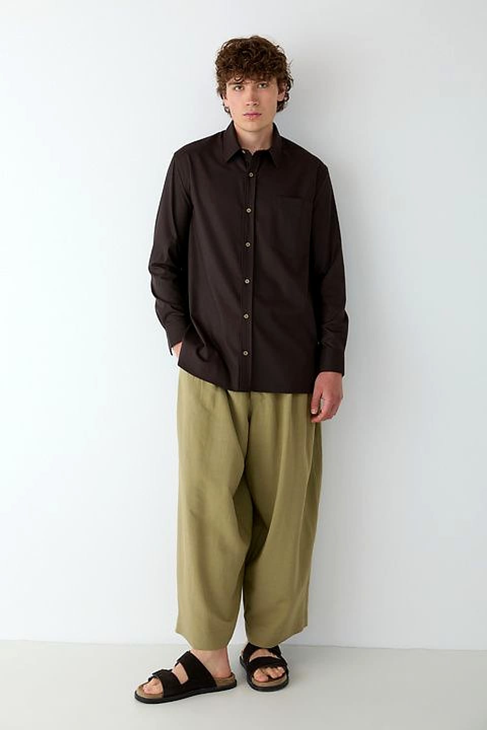 Relaxed Poplin Shirt in Chocolate — YEG Textile