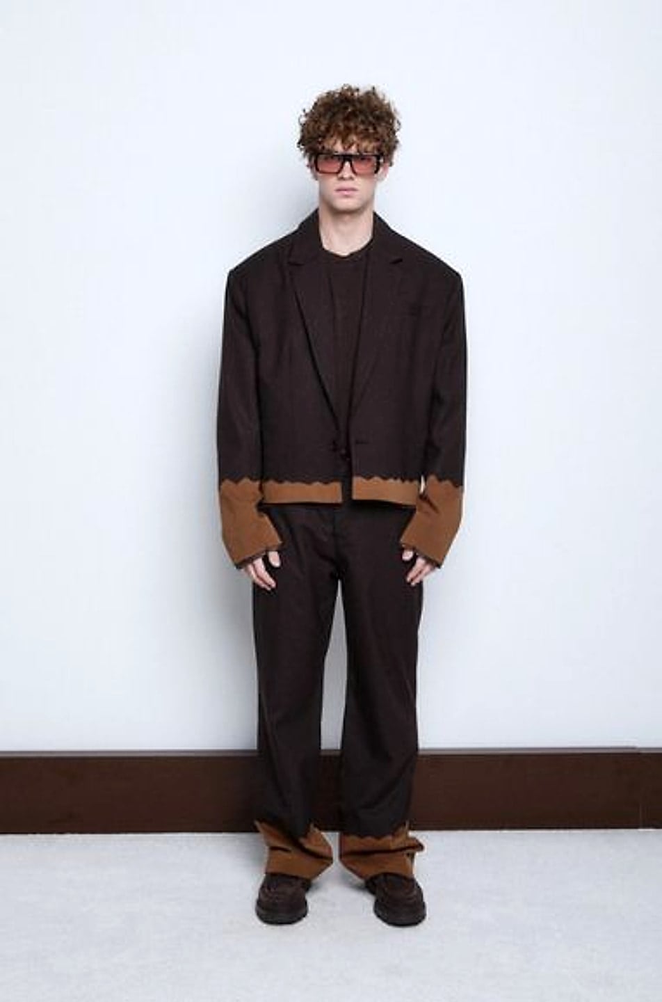 Dip-Dye Hem Jacket in Espresso / Rust — YEG Textile
