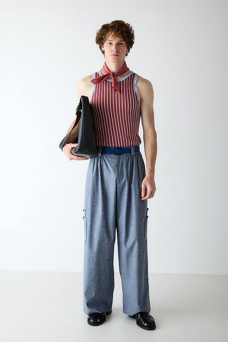 Striped Rib Tank in Rust Stripe — YEG Textile